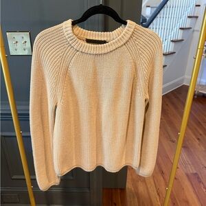Jenni Kayne Cotton Fisherman Oatmeal Crew Neck Sweater